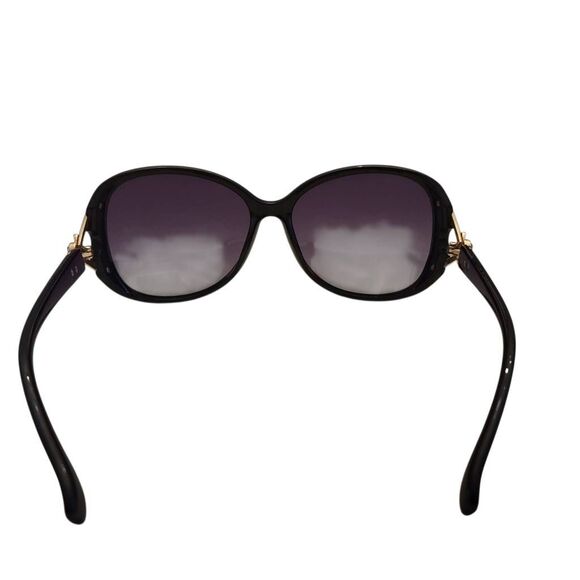 Fox Rhinestone Embellished Black Oversized Ombre Sunglasses w New  Leather Case - Picture 6 of 11